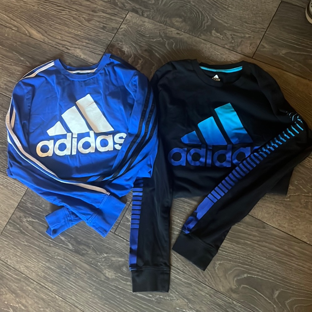 Two long sleeve extra large boys, Adidas T-shirts
